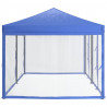 Carpa para fiestas plegable con paredes laterales azul 3x6 m 4