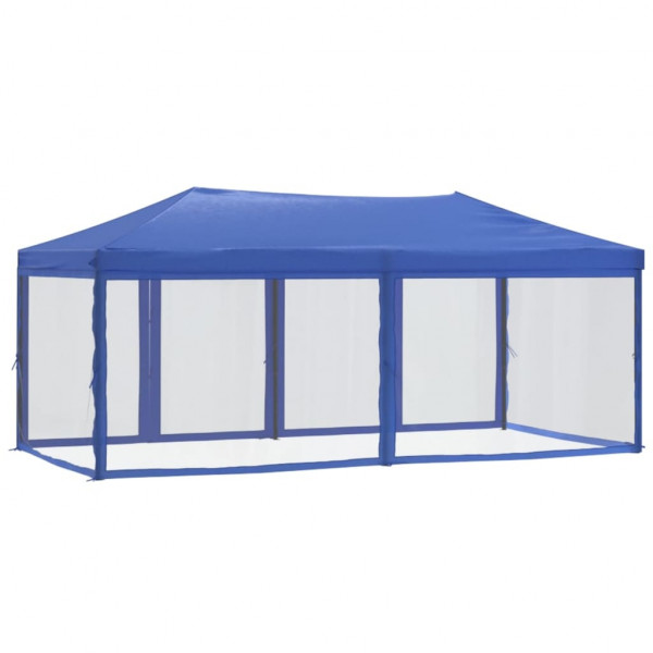 Carpa para fiestas plegable con paredes laterales azul 3x6 m M 5