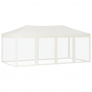 Carpa para fiestas plegable con paredes laterales crema 3x6 m H