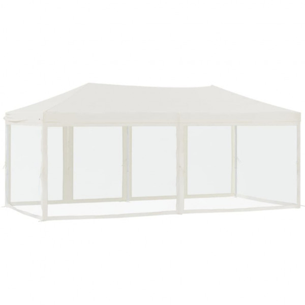 Carpa para fiestas plegable con paredes laterales crema 3x6 m M 5