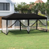 Carpa para fiestas plegable con paredes laterales negra 3x6 m 1