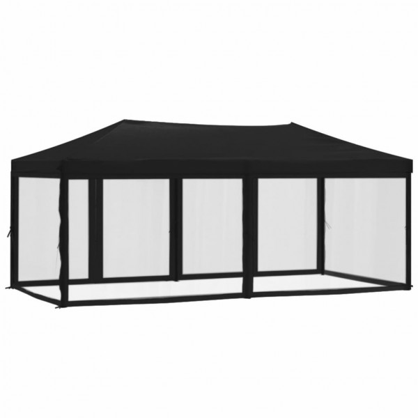 Carpa para fiestas plegable con paredes laterales negra 3x6 m M 5
