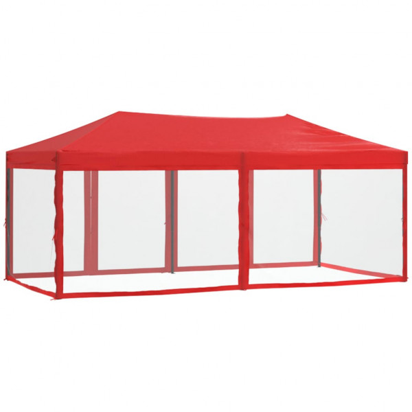 Carpa para fiestas plegable con paredes laterales rojo 3x6 m M 5