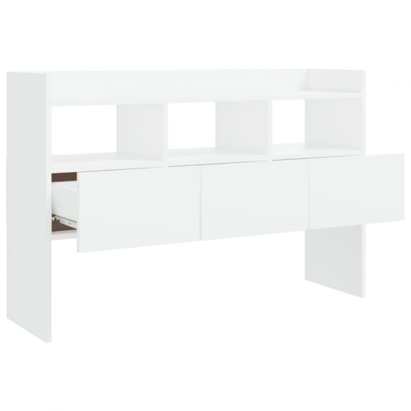Aparador de madera contrachapada blanco 105x30x70 cm M 4