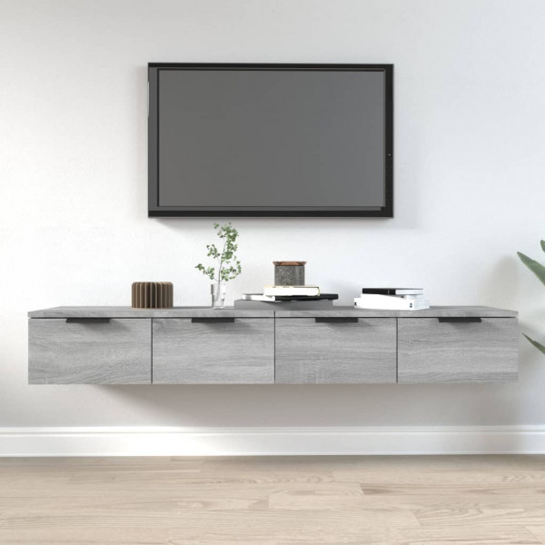 Armarios de pared 2 uds contrachapada gris Sonoma 68x30x20 cm D