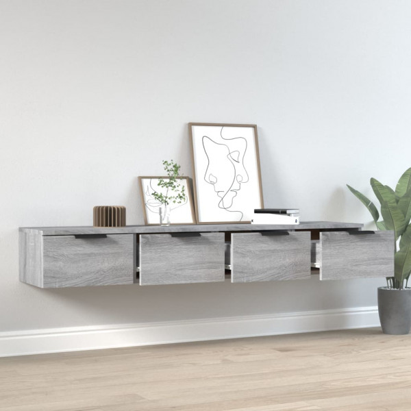 Armarios de pared 2 uds contrachapada gris Sonoma 68x30x20 cm M 3