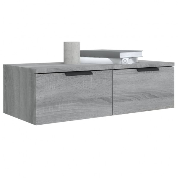 Armarios de pared 2 uds contrachapada gris Sonoma 68x30x20 cm M 4
