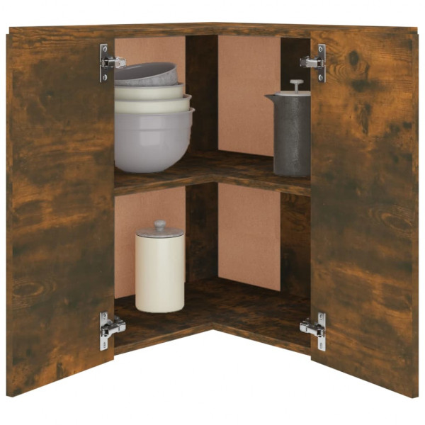 Armario colgante esquina contrachapada roble ahumado 57x57x60cm M 4