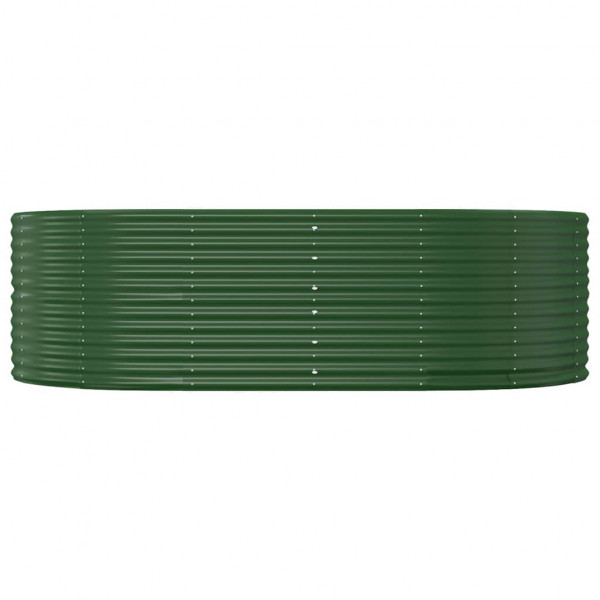 Canteiro elevado jardim 212x140x68 cm aço revestido a pó verde M 3