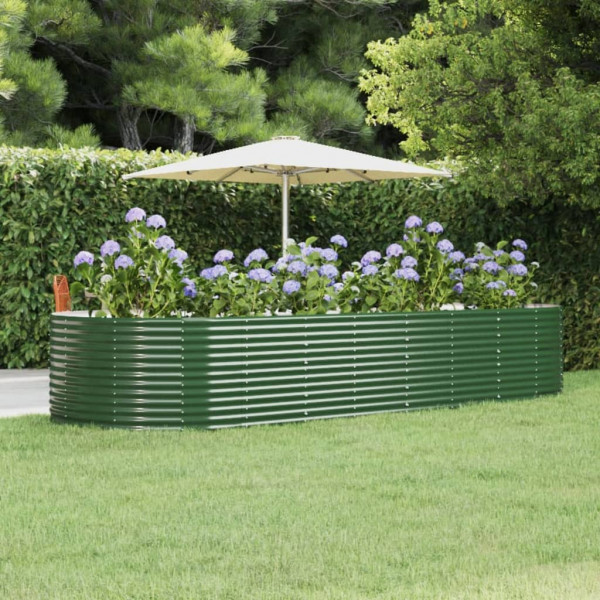 Jardinera arriate acero recubrimiento polvo verde 367x140x68 cm D