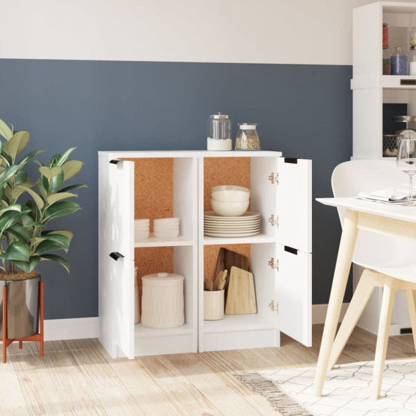 Aparadores 2 uds madera contrachapada blanco 30x30x70 cm M 3