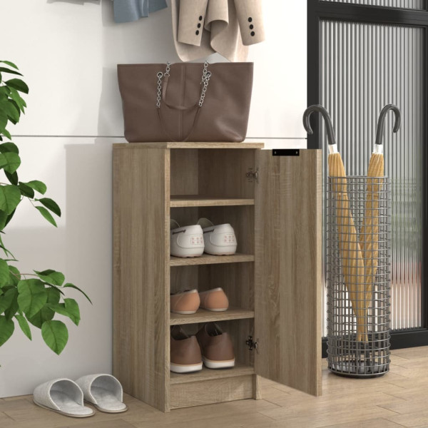 Mueble zapatero madera contrachapada roble sonoma 30x35x70 cm M 3