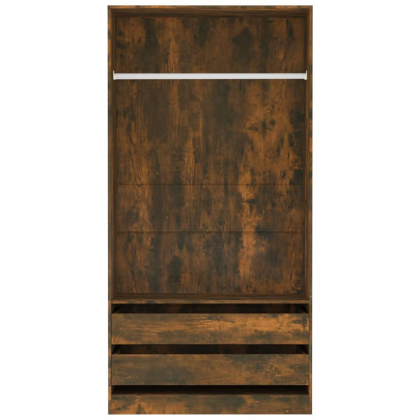 Armario madera contrachapada color roble ahumado 100x50x200 cm M 4