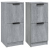Aparadores 2 uds madera contrachapada gris Sonoma 30x30x70 cm 2