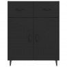 Aparador de madera de ingeniería negro 69.5x34x90 cm 5