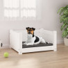 Cama para cães 55.5x45.5x28 cm madeira de pinho maciça branco 1