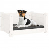 Cama para cães 55.5x45.5x28 cm madeira de pinho maciça branco 4