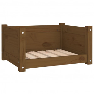 Cama p/ cães 55.5x45.5x28 cm madeira pinho maciça castanho mel H