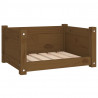 Cama p/ cães 55.5x45.5x28 cm madeira pinho maciça castanho mel 2