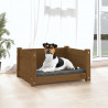 Cama p/ cães 55.5x45.5x28 cm madeira pinho maciça castanho mel 3