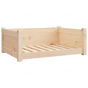 Cama para perros madera maciza de pino 75.5x55.5x28 cm H
