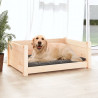 Cama para cães 75.5x55.5x28 cm madeira de pinho maciça 3
