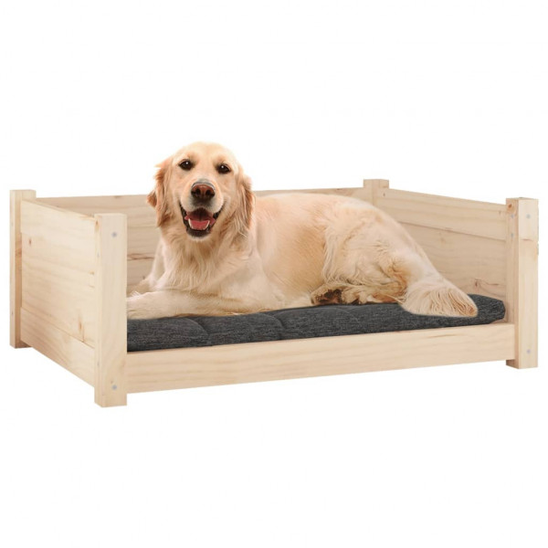 Cama para perros madera maciza de pino 75.5x55.5x28 cm M 4