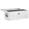 Caja de almacenaje de aluminio plateado 70x31x27 cm 5