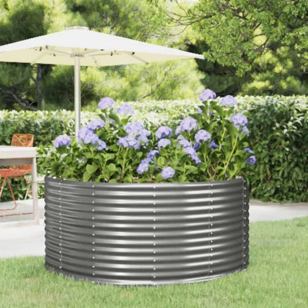 Jardinera acero con recubrimiento en polvo gris 140x140x68 cm D