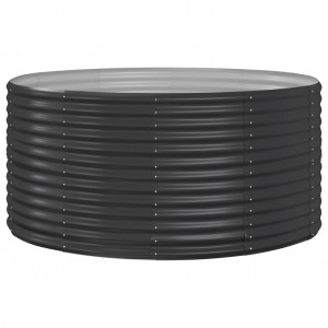 Canteiro elevado jardim 140x140x68 aço revestido a pó antracite H