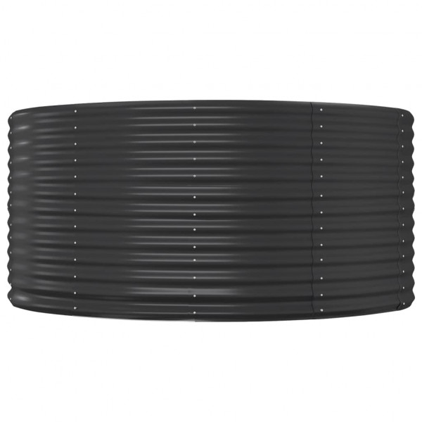 Canteiro elevado jardim 140x140x68 aço revestido a pó antracite M 3