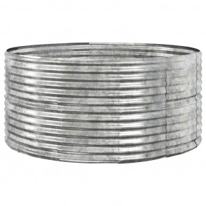 Canteiro elevado jardim 140x140x68 aço revestido a pó prateado H