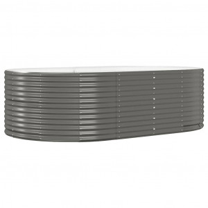 Jardinera arriate acero recubrimiento polvo gris 212x140x68 cm H