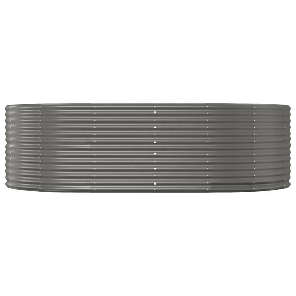 Canteiro elevado jardim 212x140x68 aço revestido a pó cinzento M 3