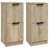 Aparadores 2 uds madera contrachapada roble Sonoma 30x30x70 cm 2
