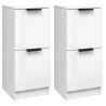 Aparadores 2 uds madera contrachapada blanco brillo 30x30x70 cm 2