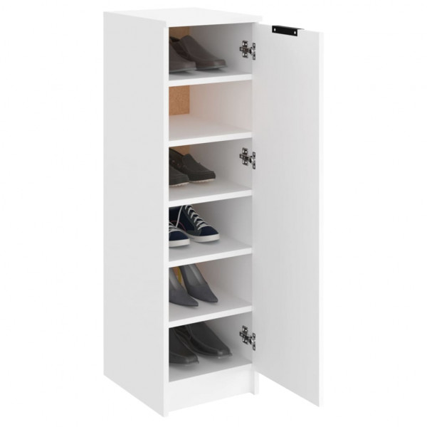 Mueble zapatero de madera contrachapada blanco 30x35x100 cm M 4