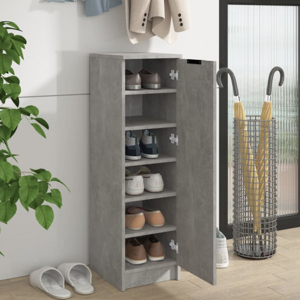 Mueble zapatero madera contrachapada gris hormigón 30x35x100 cm M 3