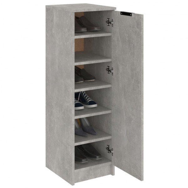 Mueble zapatero madera contrachapada gris hormigón 30x35x100 cm M 4