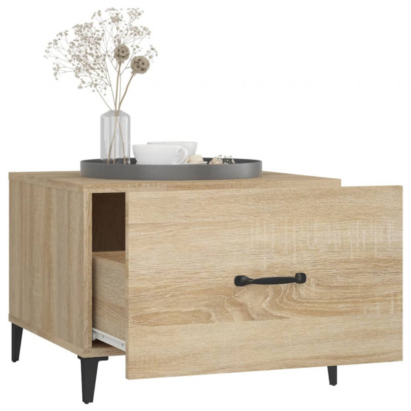 Mesas de centro com pernas de metal 2 pcs 50x50x40 cm sonoma M 5