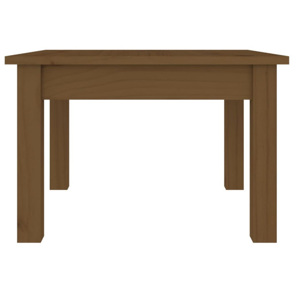 Mesa de centro madera maciza de pino marrón miel 45x45x30 cm M 4