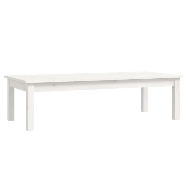 Mesa de centro de madeira maciça de pinho branco 110x50x30 cm M 2