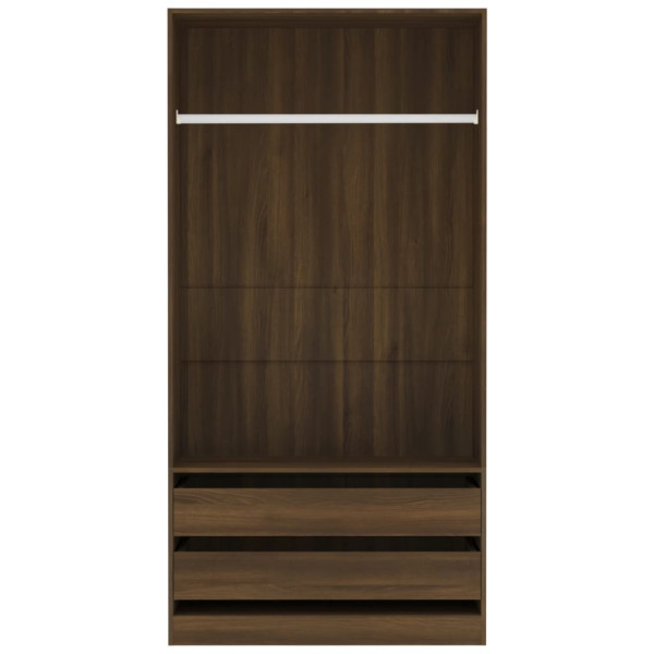 Roupeiro 100x50x200 cm derivados de madeira carvalho castanho M 4