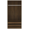 Armario madera contrachapada marrón roble 100x50x200 cm 4