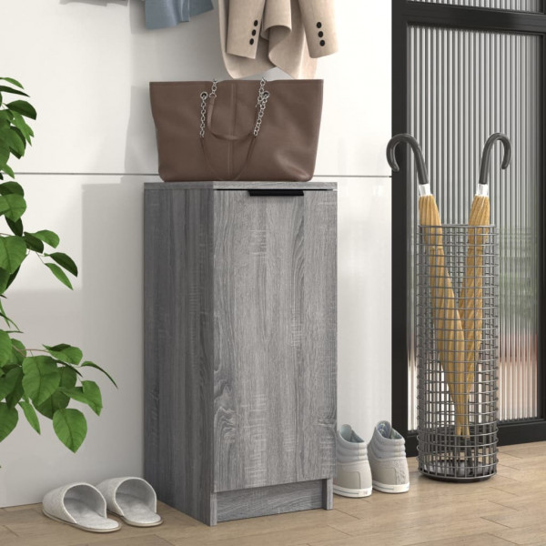 Zapatero de madera contrachapada gris Sonoma 30x35x70 cm D