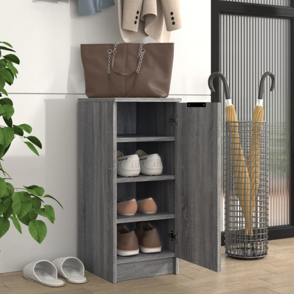 Zapatero de madera contrachapada gris Sonoma 30x35x70 cm M 3