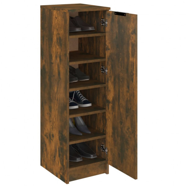 Mueble zapatero madera contrachapada roble ahumado 30x35x100 cm M 4