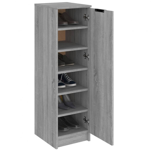 Zapatero de madera contrachapada gris Sonoma 30x35x100 cm M 4