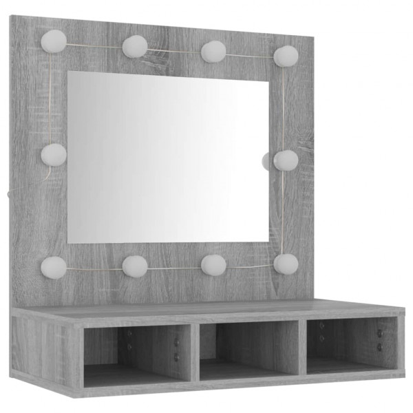 Mueble con espejo y LED color gris Sonoma 60x31.5x62 cm M 4