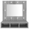 Mueble con espejo y LED color gris Sonoma 60x31.5x62 cm 5